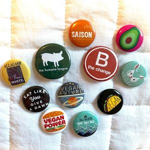 Vegan buttons! Lot is for all pictured!